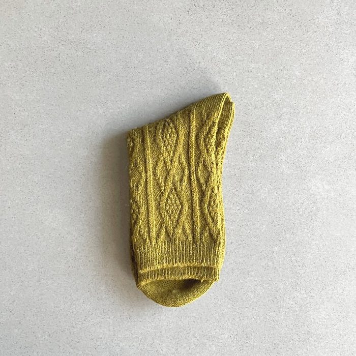 גרב סריג חרדל | 36-40