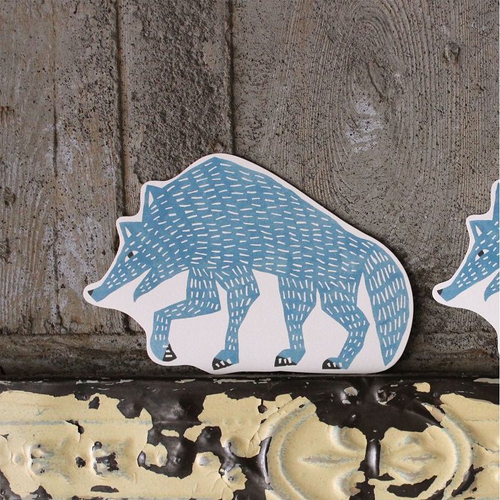 הדפס זאב die cut